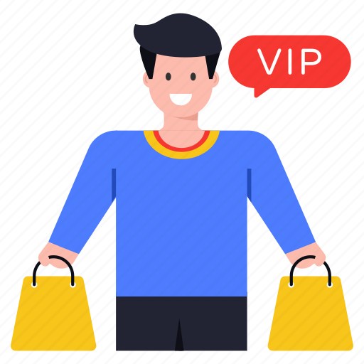 Shopping, purchase, shopping man, shopping boy, vip shopping illustration - Download on Iconfinder