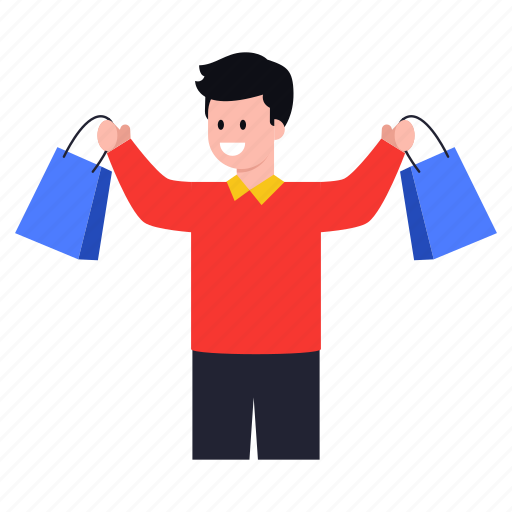 Shopping, purchase, shopping man, shopping person, buyer illustration - Download on Iconfinder