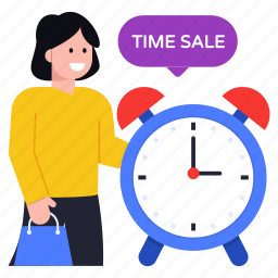 time for sale, sale time, shopping time, alarm clock, timer 