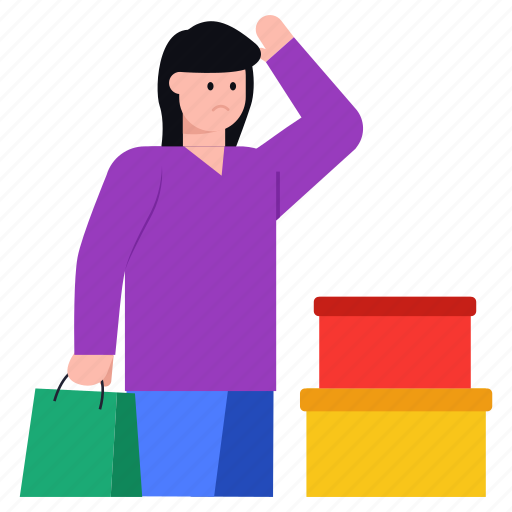 Shopping, buying, shopping products, buyer woman, shopping girl illustration - Download on Iconfinder