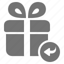 arrow, consumerism, gift, package, present, return, shop 