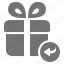 arrow, consumerism, gift, package, present, return, shop 