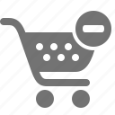 buy, cancel, cart, minus, remove, shop, shopping
