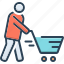 buying cart, cart, consumable, consumer, customer, prospective buyer, trolley 