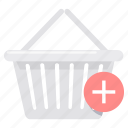 add, basket, cart, ecommerce, plus, shopping, trolley