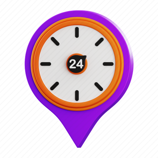Hours, service, 24 hours service, 24-hours-support, 24-hours, customer-support, customer-care 3D illustration - Download on Iconfinder