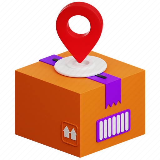 Package, location, parcel-location, delivery-location, parcel-tracking, delivery-service, delivery 3D illustration - Download on Iconfinder
