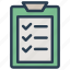 checklist, clipboard, document, page 
