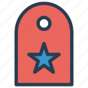 badge, label, sticker, tag