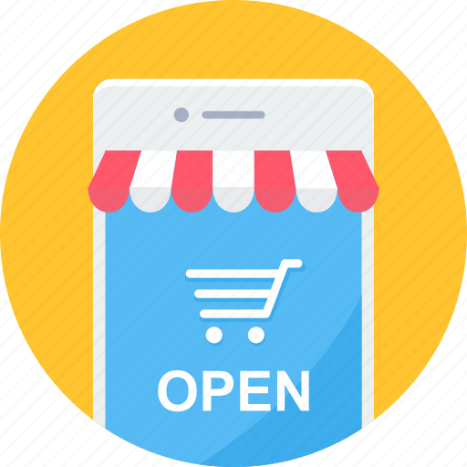 Mobile, open, shop, website, app, apps, shopping icon - Download on Iconfinder