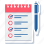 itemlist, items, list, check, checklist, pen 