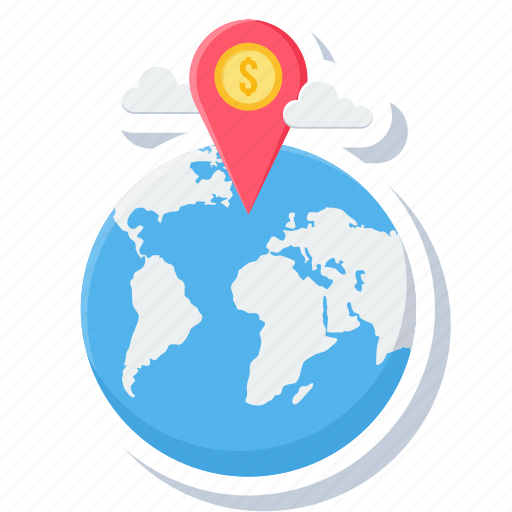 Bank location, global, gps, location, cloud, country icon - Download on Iconfinder