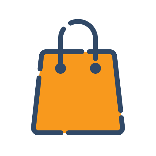 Orange shopping bag icon - Free orange shopping bag icons