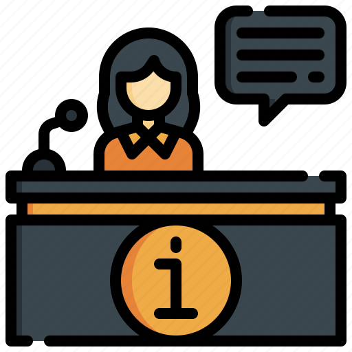 Information, desk, help, woman, receptionist, professions icon - Download on Iconfinder