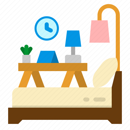 Bed, bedroom, furniture, furniturebedroom, hotel, room icon - Download on Iconfinder