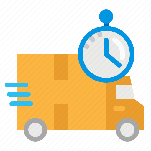 Clock, delivery, logistics, time, truck icon - Download on Iconfinder