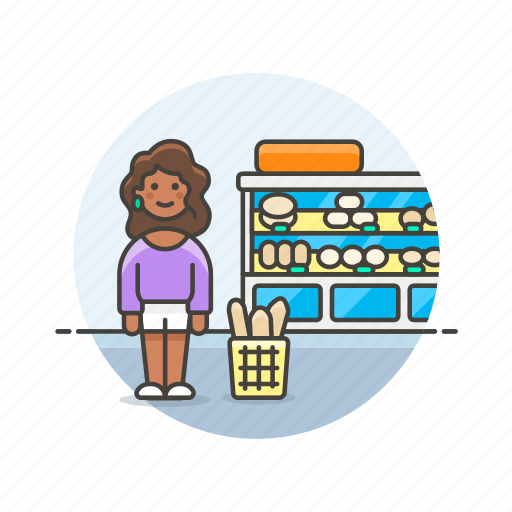 Bakery, shopping, basket, bread, buy, store, woman icon - Download on Iconfinder