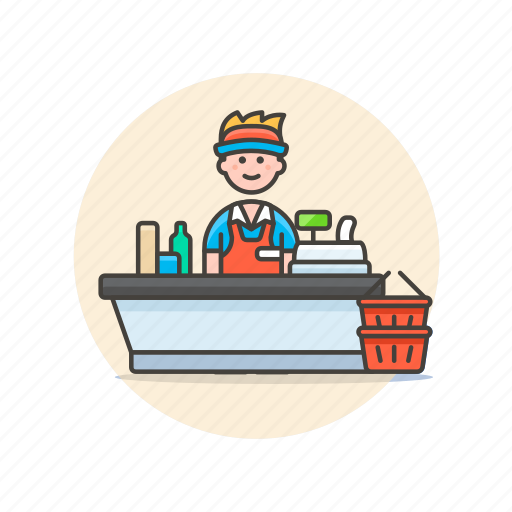 Cashier, shopping, convenience, man, store, supermarket icon - Download on Iconfinder
