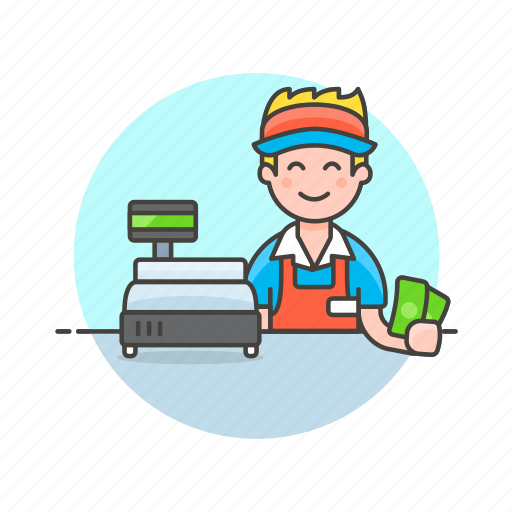 Cashier, shopping, store, cash, checkout, man, money icon - Download on Iconfinder
