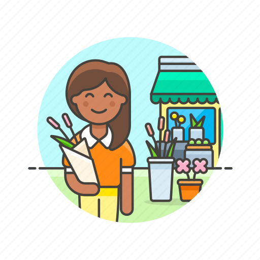 Florist, flower, shopping, buy, romantic, store, woman icon - Download on Iconfinder