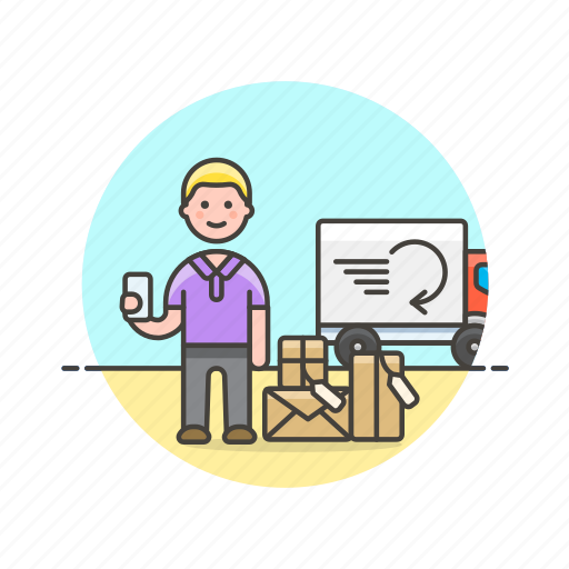 Arrive, online, package, shopping, delivery, man, receipt icon - Download on Iconfinder