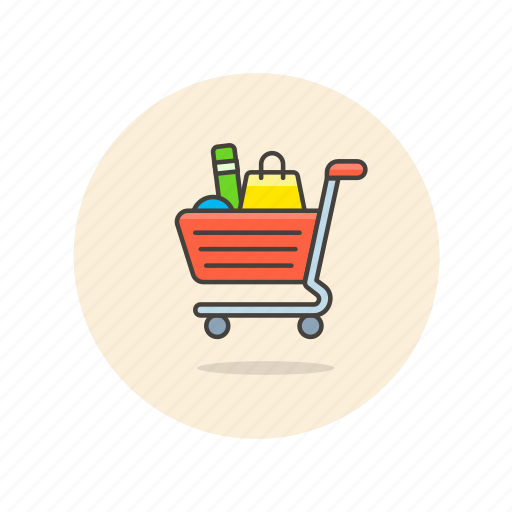 Cart, full, shopping, basket, buy, supermarket icon - Download on Iconfinder