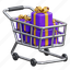 gift shopping, gift trolley, shopping, gift, box, present, bag 