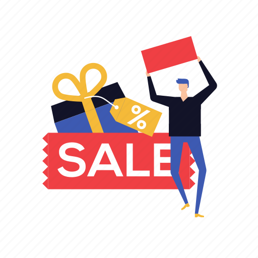 Gift, discount, black friday, sale, shopping illustration - Download on Iconfinder