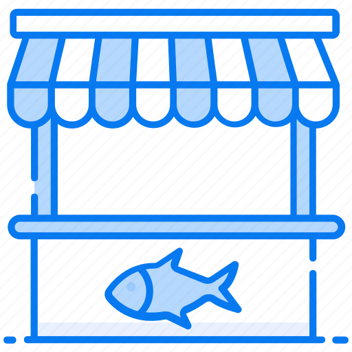 Fish kiosk, fish retail, fish shop, fish stall, fishmonge icon - Download on Iconfinder