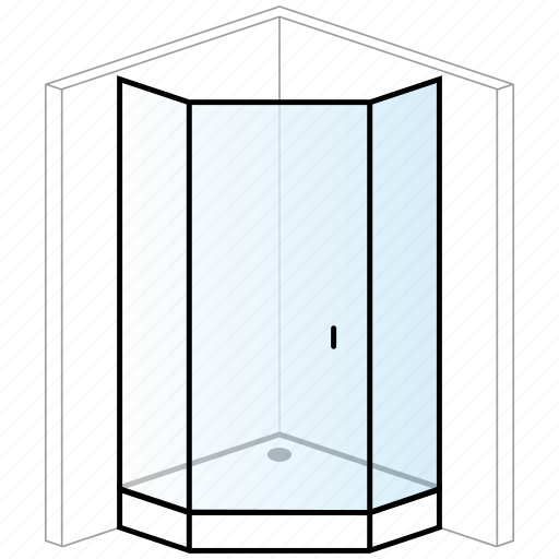 Bathroom, enclosure, installation, pentagonal, shower, shower tray, thick icon - Download on Iconfinder
