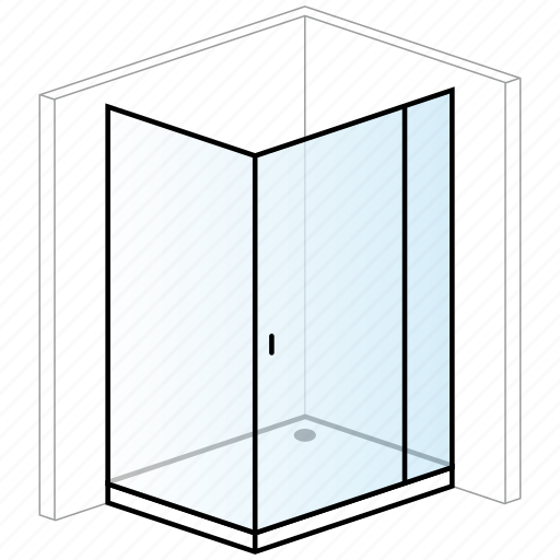 Bathroom, installation, low paddling pool, rectangular, shower, shower enclosure, thin shower tray icon - Download on Iconfinder