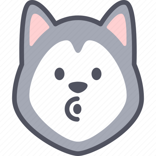 Blowing, dog, emoticon, siberian husky, emoji, emotion, expression icon - Download on Iconfinder