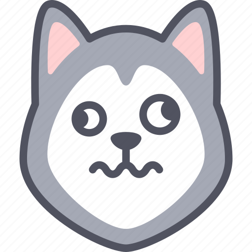Dizzy, dog, emoticon, siberian husky, emoji, emotion, expression icon - Download on Iconfinder