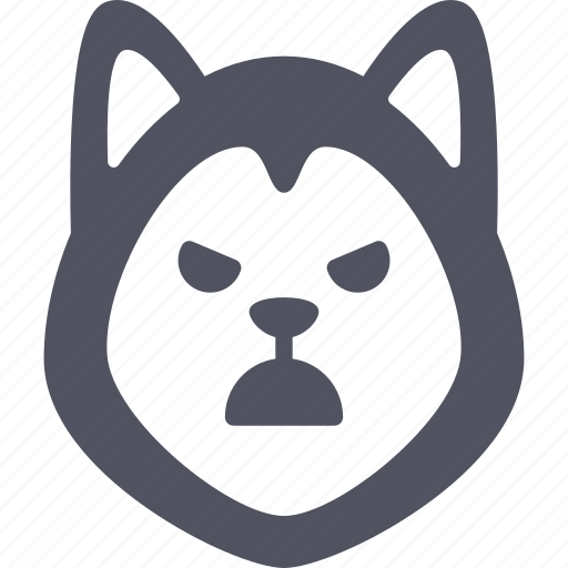 Angry, dog, emoticon, siberian husky, emoji, emotion, expression icon - Download on Iconfinder