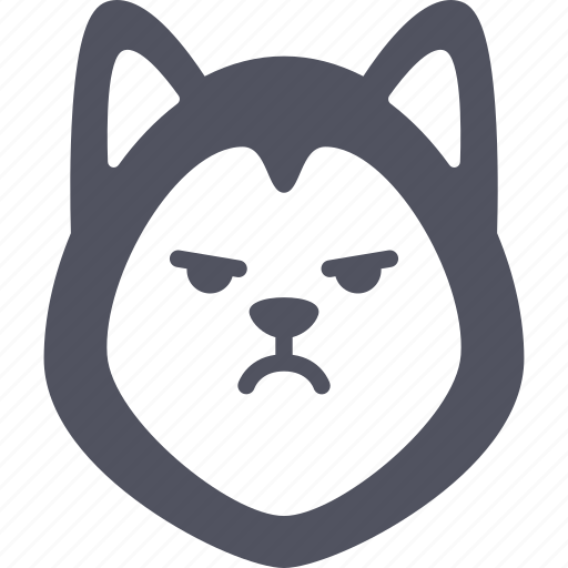 Mad, dog, emoticon, siberian husky, emoji, emotion, expression icon - Download on Iconfinder