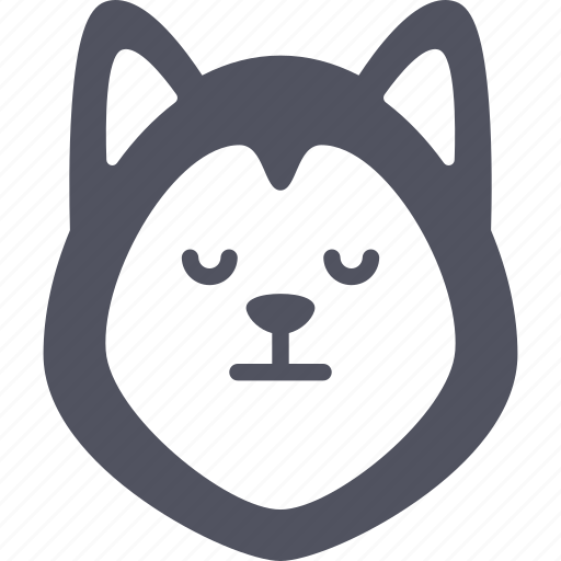 Neutral, dog, emoticon, siberian husky, emoji, emotion, expression icon - Download on Iconfinder