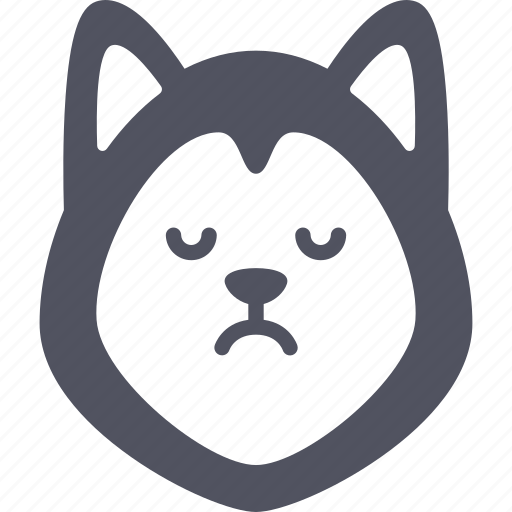 Sad, dog, emoticon, siberian husky, emoji, emotion, expression icon - Download on Iconfinder