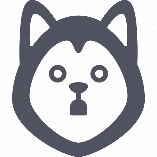 Shocked, dog, emoticon, siberian husky, emoji, emotion, expression icon - Download on Iconfinder