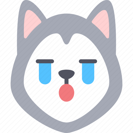 Cry, dog, siberian husky, emoji, emotion, expression, feeling icon - Download on Iconfinder