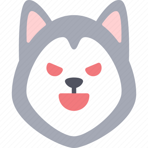 Evil, dog, siberian husky, emoji, emotion, expression, feeling icon - Download on Iconfinder