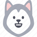 happy, dog, emoticon, siberian husky, emoji, emotion, expression 