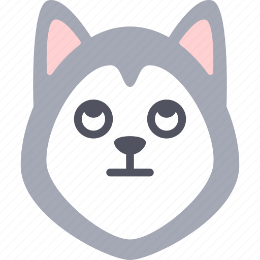 Rolling eyes, dog, siberian husky, emoji, emotion, expression, feeling icon - Download on Iconfinder