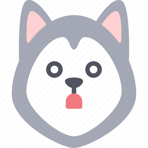 Shocked, dog, siberian husky, emoji, emotion, expression, feeling icon - Download on Iconfinder