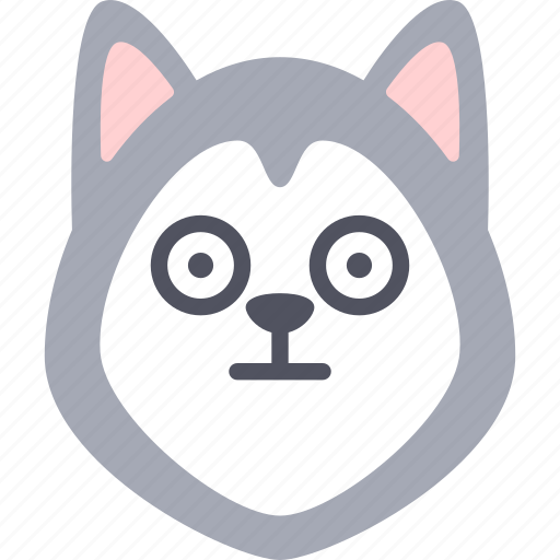 Stunning, dog, emoticon, siberian husky, emoji, emotion, expression icon - Download on Iconfinder