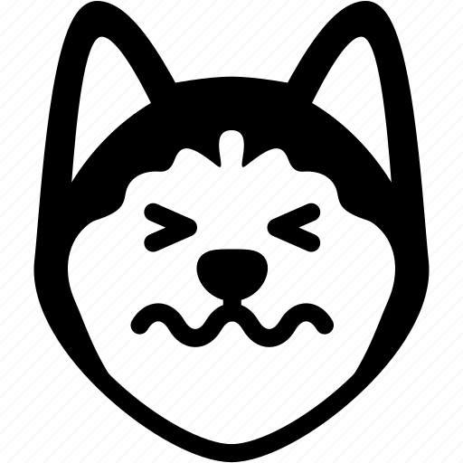 Confounded, emoji, emotion, expression, face, feeling, siberian husky icon - Download on Iconfinder