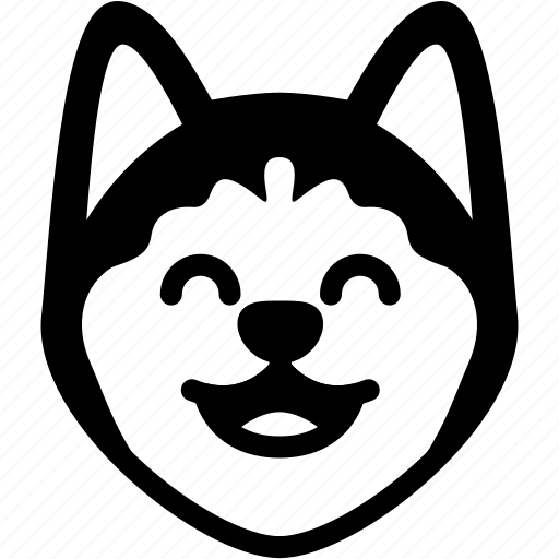Emoji, emotion, expression, face, feeling, laughing, siberian husky icon - Download on Iconfinder
