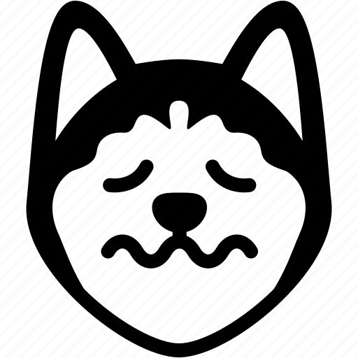 Dog, emoji, emotion, expression, face, feeling, nervous icon - Download on Iconfinder