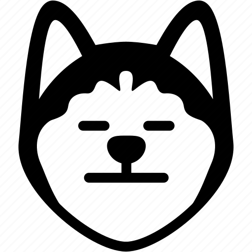 Emoji, emotion, expression, face, feeling, neutral, siberian husky icon - Download on Iconfinder
