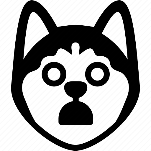 Emoji, emotion, expression, face, feeling, shocked, siberian husky icon - Download on Iconfinder