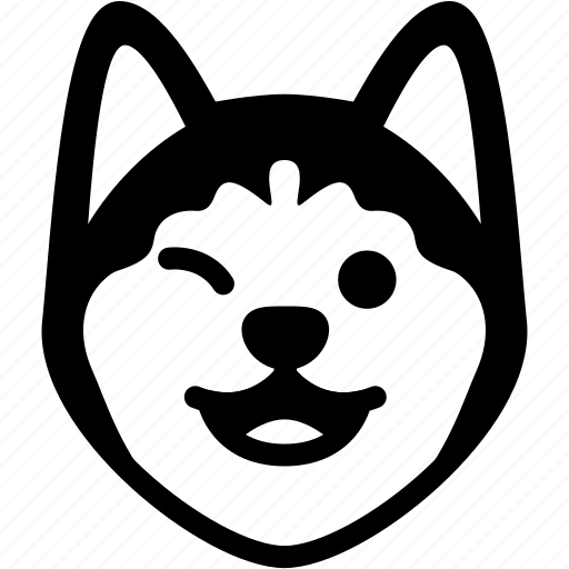 Emoji, emotion, expression, face, feeling, siberian husky, smile icon - Download on Iconfinder